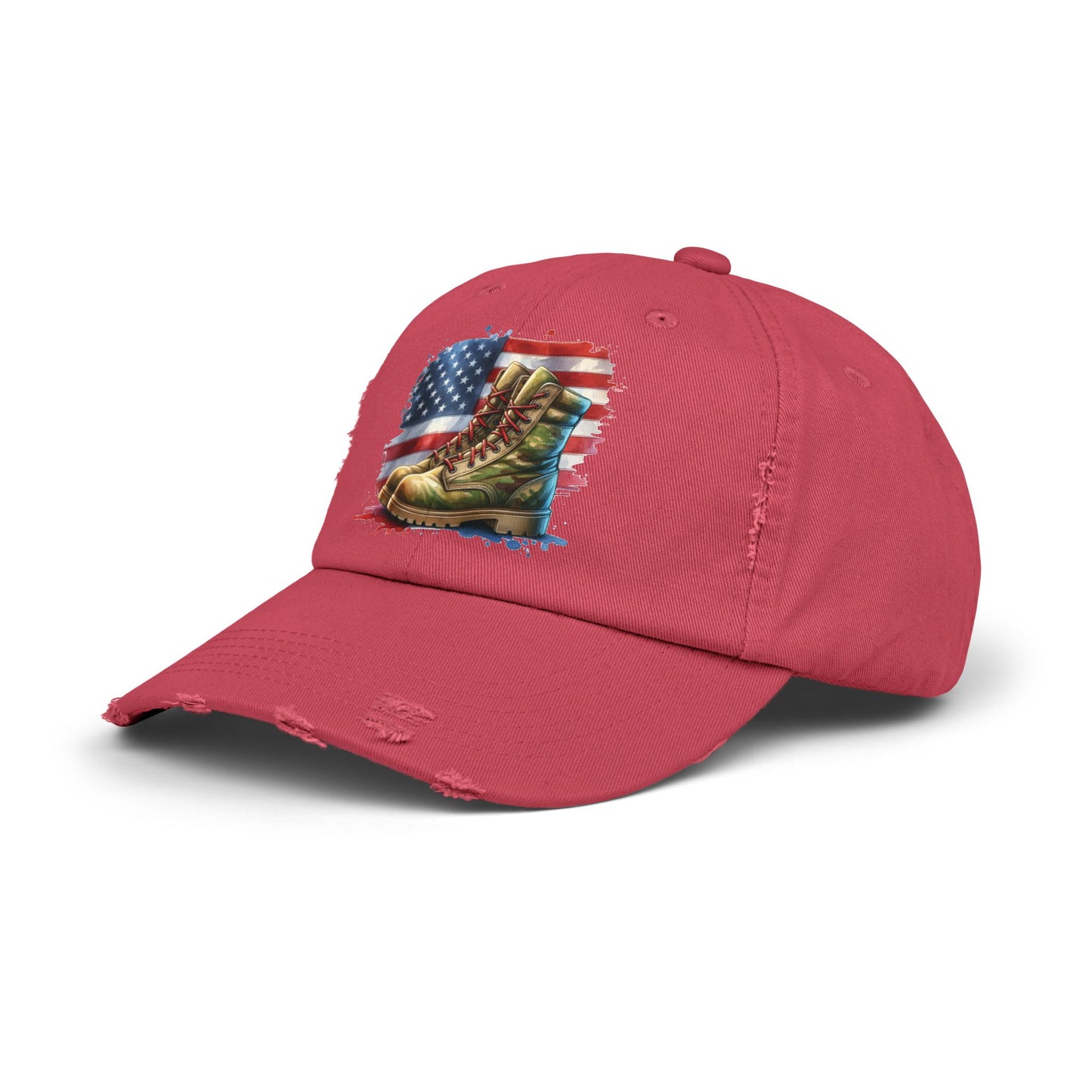 Patriotic Distressed Cap, American Flag Hat, Veteran Appreciation Gift, Casual Outdoor Style, Unisex Fashion Accessory