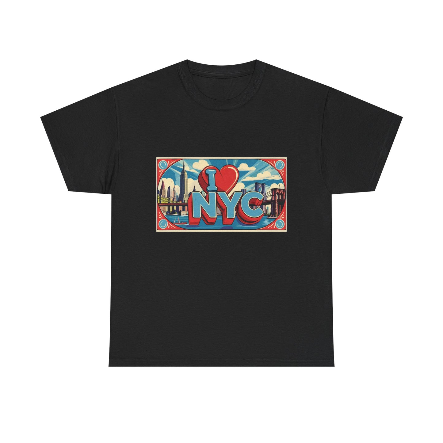 I Love NYC Unisex Heavy Cotton Tee - Perfect for Travelers, Souvenirs, Casual Wear, City Lovers, Gift Ideas for Friends