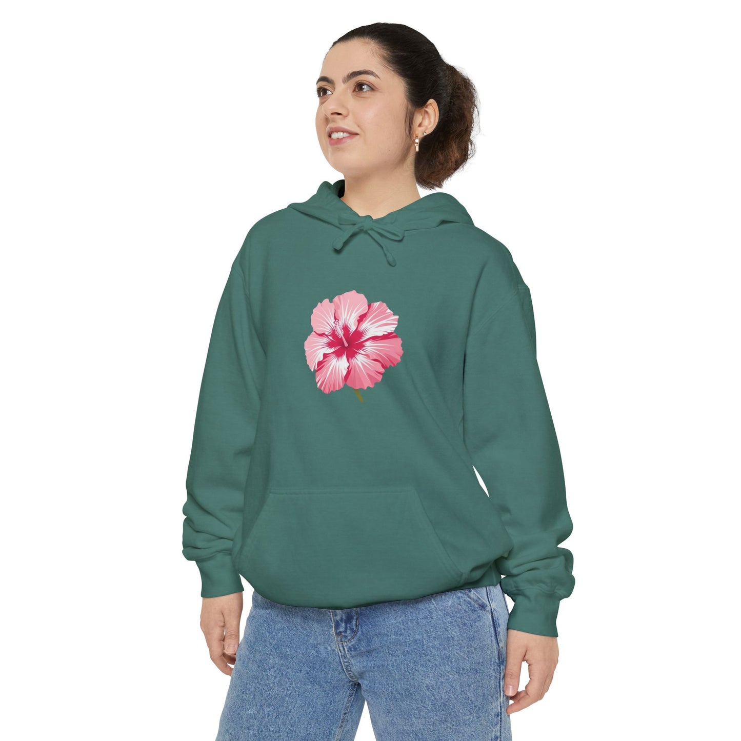 Vibrant Floral Hoodie - Unisex Garment-Dyed Sweatshirt, Cozy Casualwear, Perfect Gift for Spring/Summer, Beach Vibes, Relaxed Style