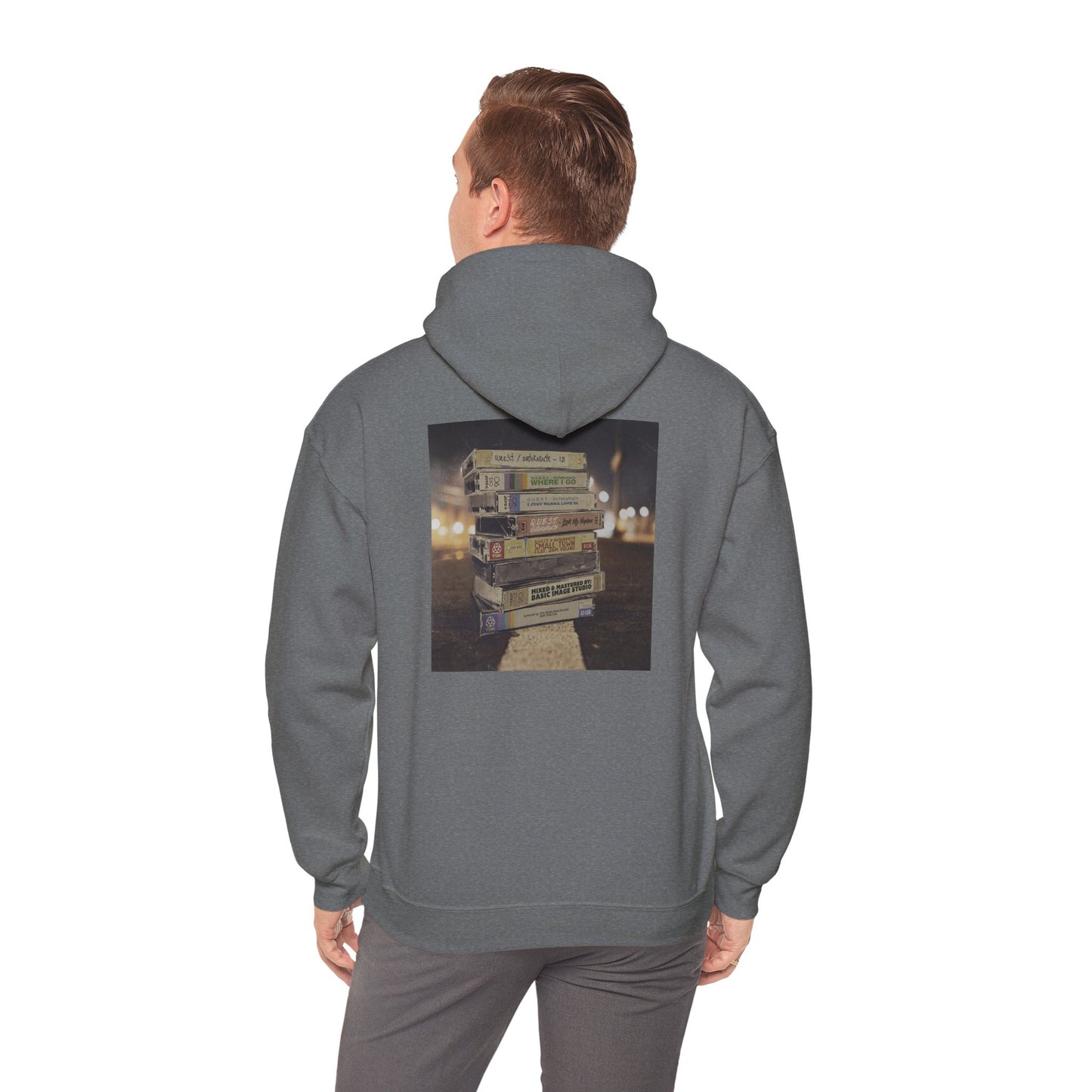 Retro Music Hoodie -INSPIRED BY THE 2 SIDES TO THE TAPE ALBUM - Unisex Heavy Blend™ Sweatshirt with Cassette Design
