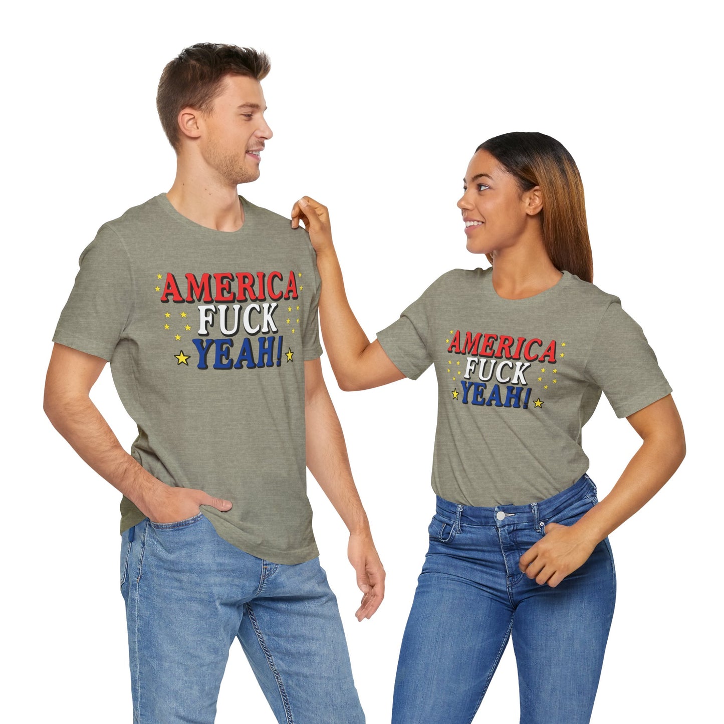 America Fuck Yeah! Unisex Jersey Tee - Patriotic Graphic T-Shirt for Celebrations