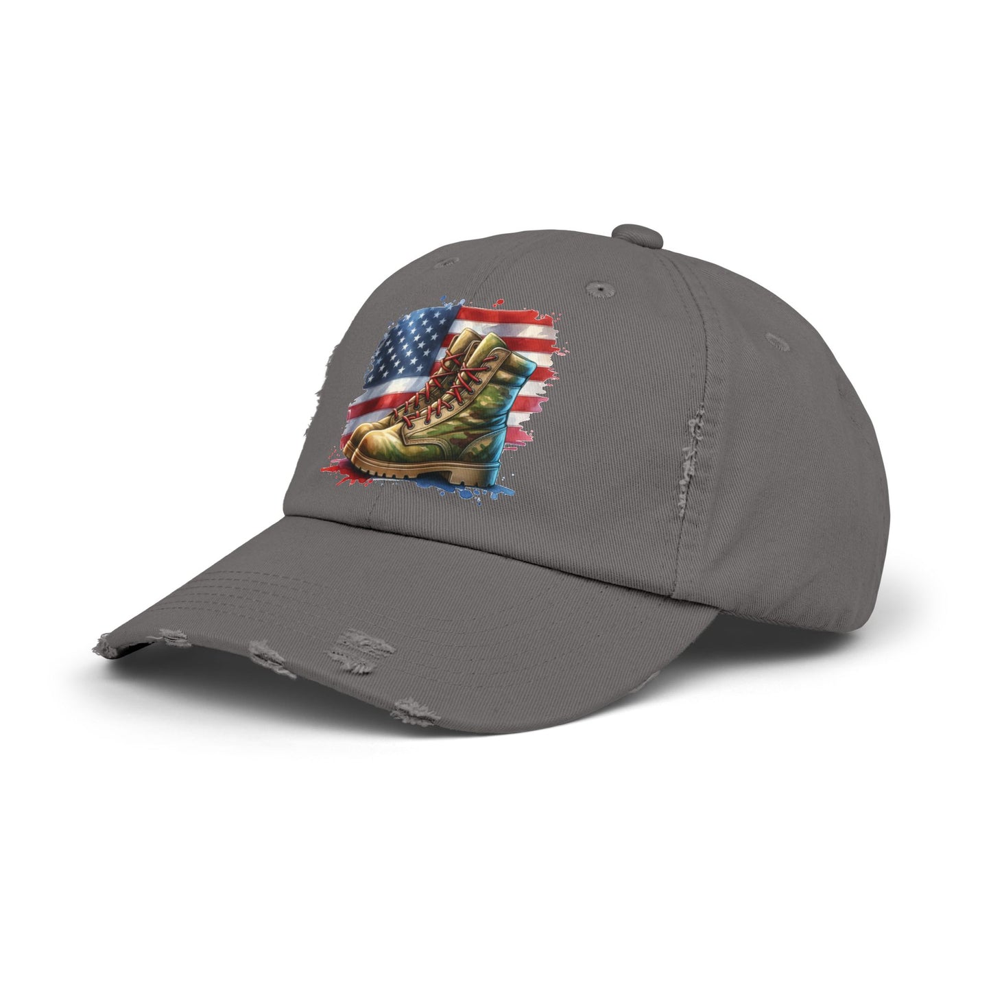 Patriotic Distressed Cap, American Flag Hat, Veteran Appreciation Gift, Casual Outdoor Style, Unisex Fashion Accessory