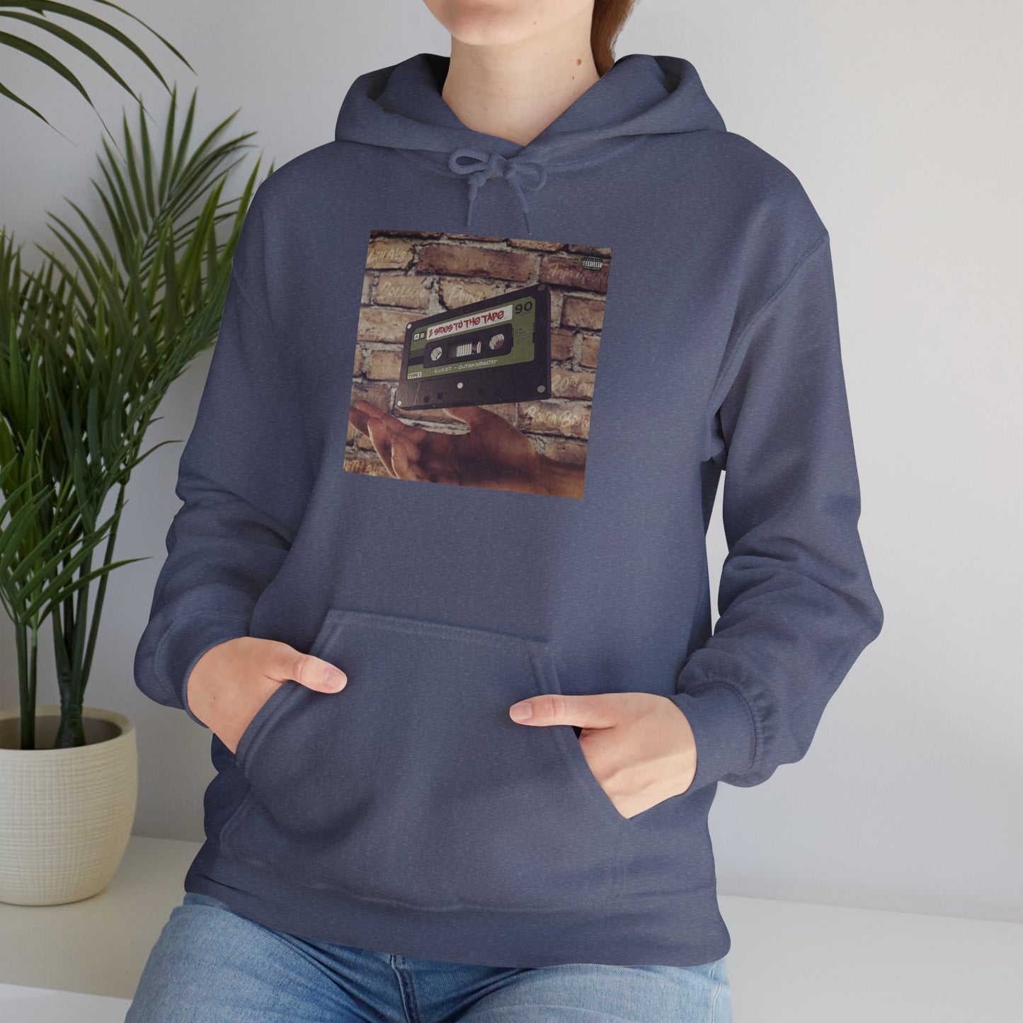 Retro Music Hoodie -INSPIRED BY THE 2 SIDES TO THE TAPE ALBUM - Unisex Heavy Blend™ Sweatshirt with Cassette Design
