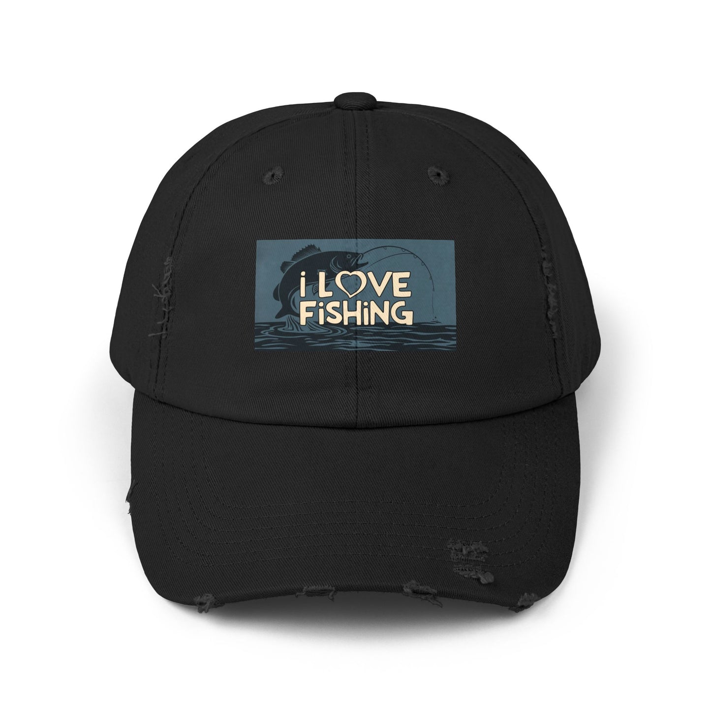 Fishing Lover Distressed Cap - Unisex Fishing Hat, Outdoor Gear, Gift for Anglers, Casual Style, Summer Accessory