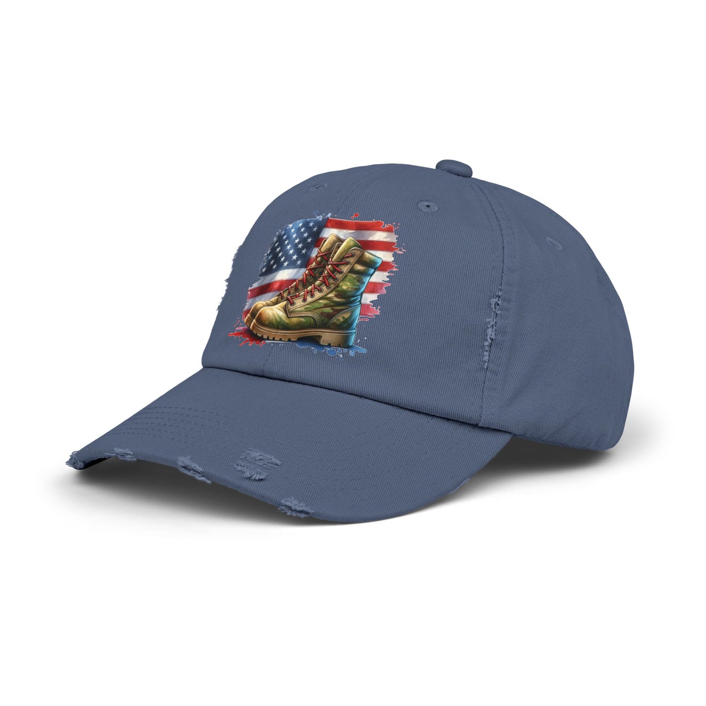 Patriotic Distressed Cap, American Flag Hat, Veteran Appreciation Gift, Casual Outdoor Style, Unisex Fashion Accessory