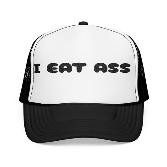 Funny Foam Trucker Hat - I Eat Ass Embroidery Cap, Humorous Gift, Party Accessory, Summer Fashion, Unisex Headwear