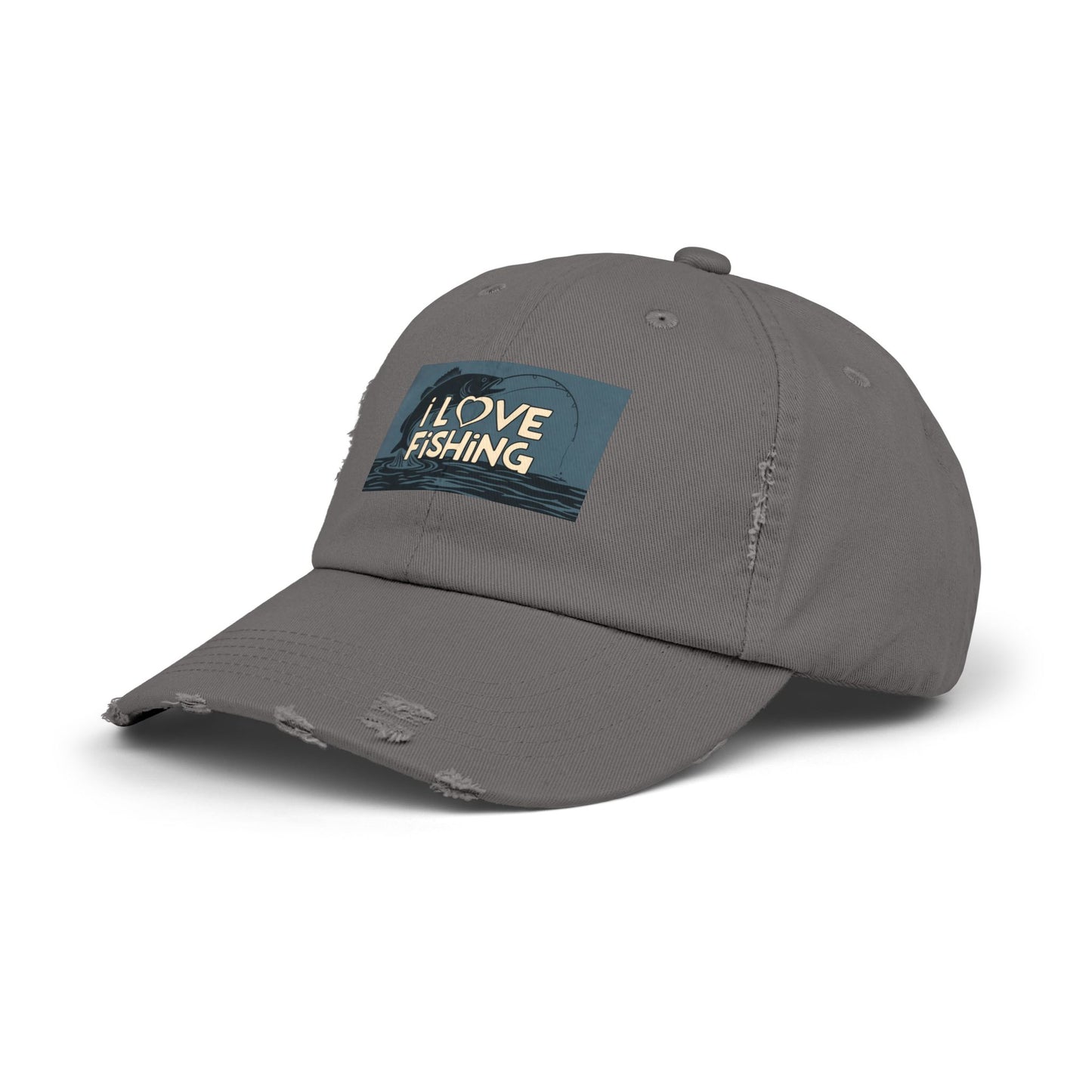 Fishing Lover Distressed Cap - Unisex Fishing Hat, Outdoor Gear, Gift for Anglers, Casual Style, Summer Accessory