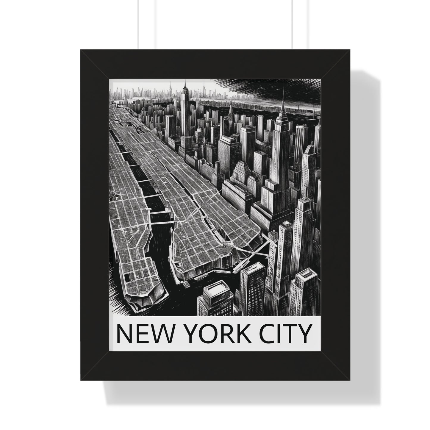 New York City Framed Vertical Poster - Urban Wall Art for City Lovers