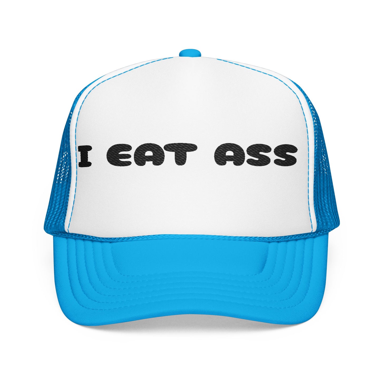 Funny Foam Trucker Hat - I Eat Ass Embroidery Cap, Humorous Gift, Party Accessory, Summer Fashion, Unisex Headwear