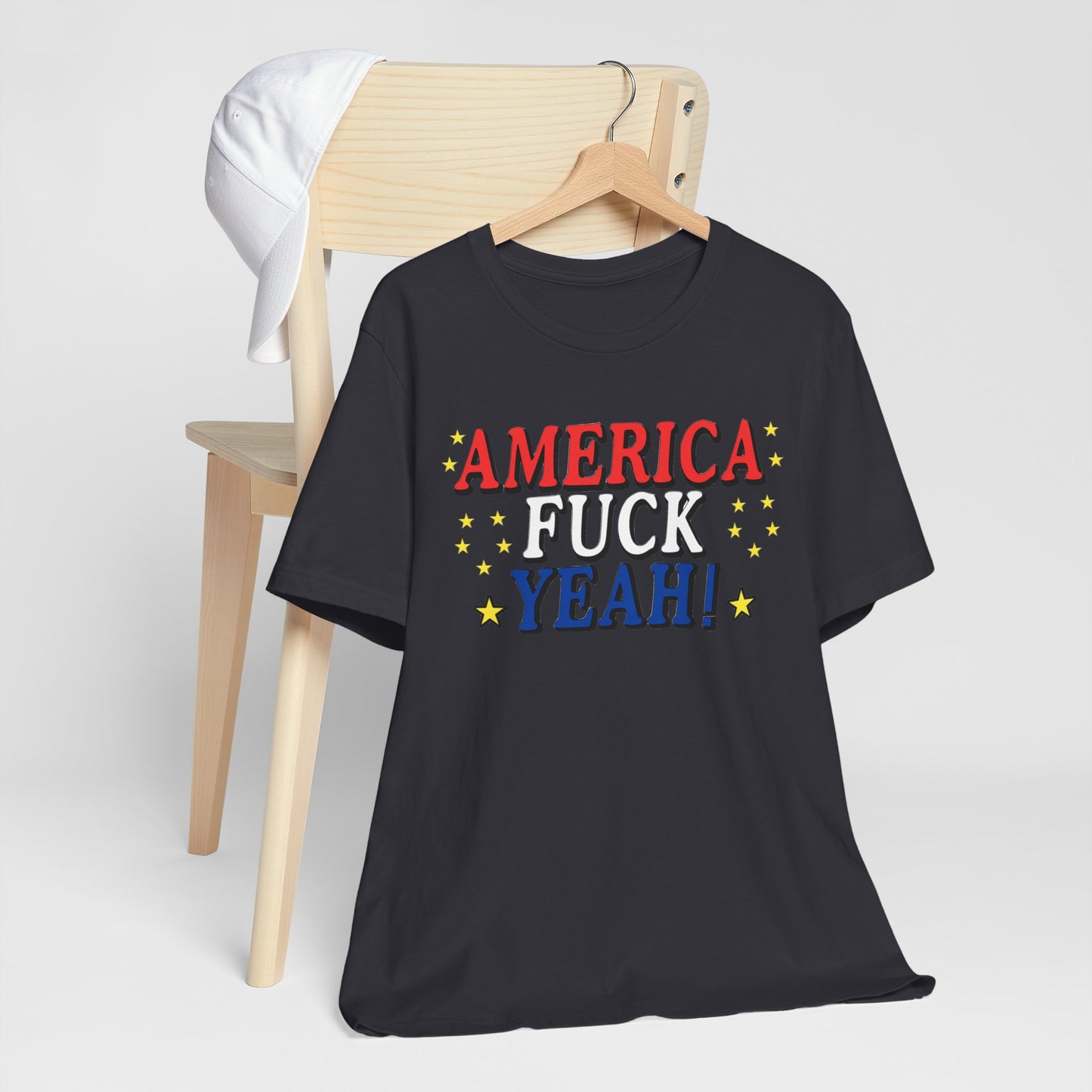 America Fuck Yeah! Unisex Jersey Tee - Patriotic Graphic T-Shirt for Celebrations