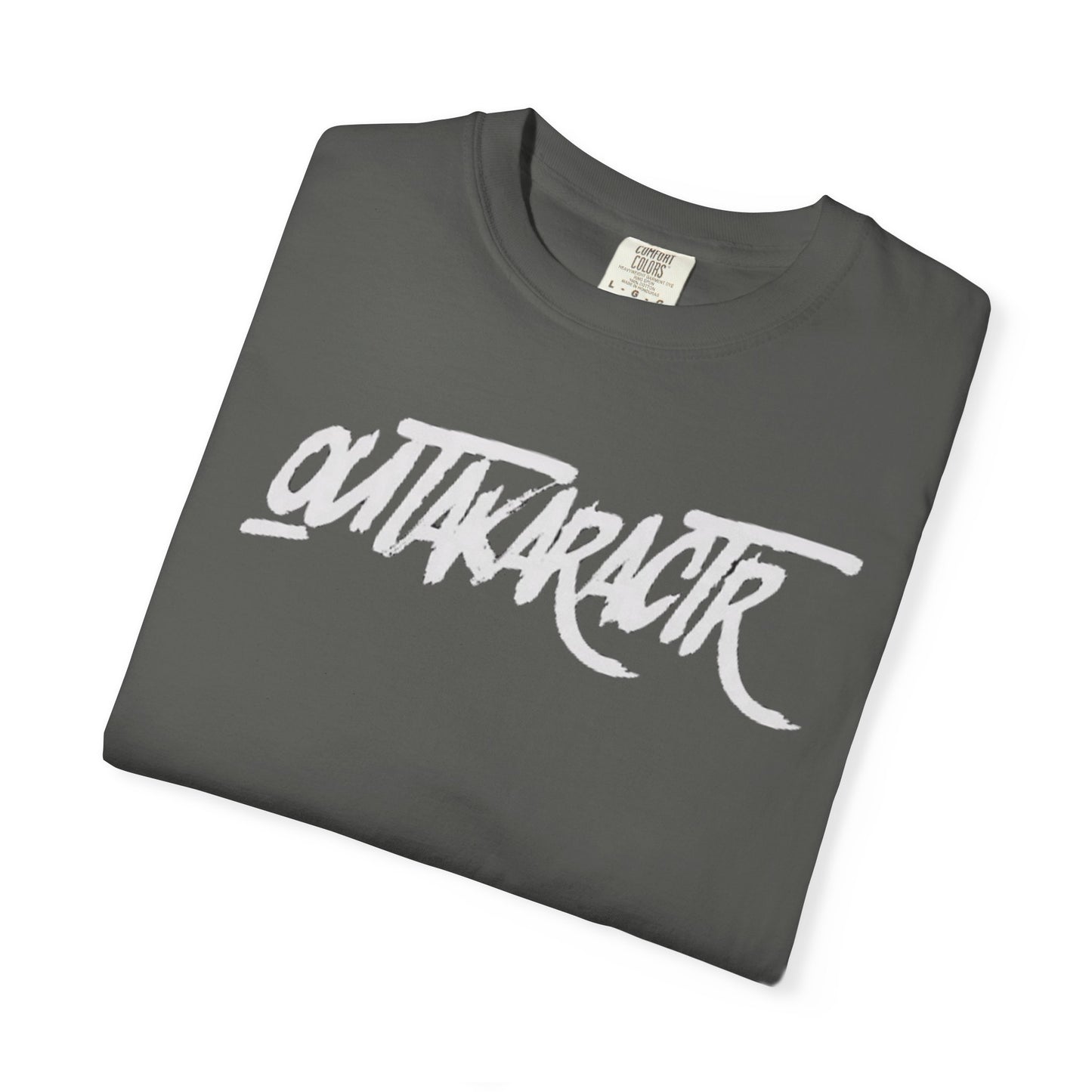 Unisex Garment-Dyed T-Shirt with 'OutaKaRaCtR ' Design - Casual Style for Everyday Wear