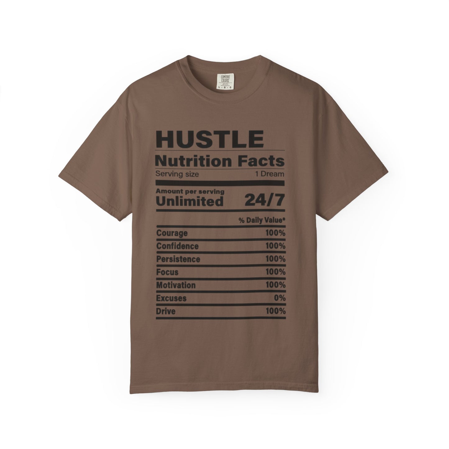 Hustle Nutrition Facts T-Shirt, Unisex Motivational Tee, Fitness Gift, Dreamer Apparel, Inspirational Casual Wear