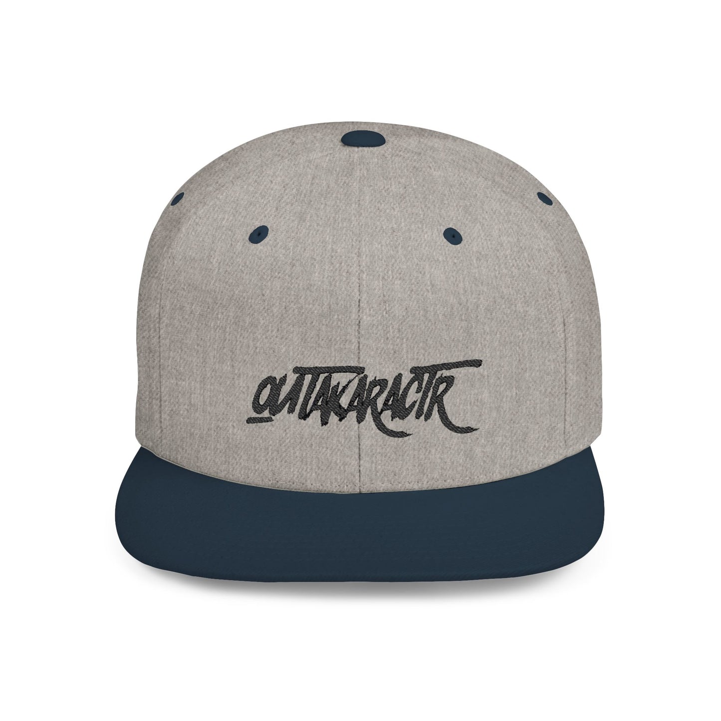 Embroidery "OuTaKaRaCtR " Stylish Outta Character Flat Bill Snapback Cap - Trendy White Hat for Fashion Lovers