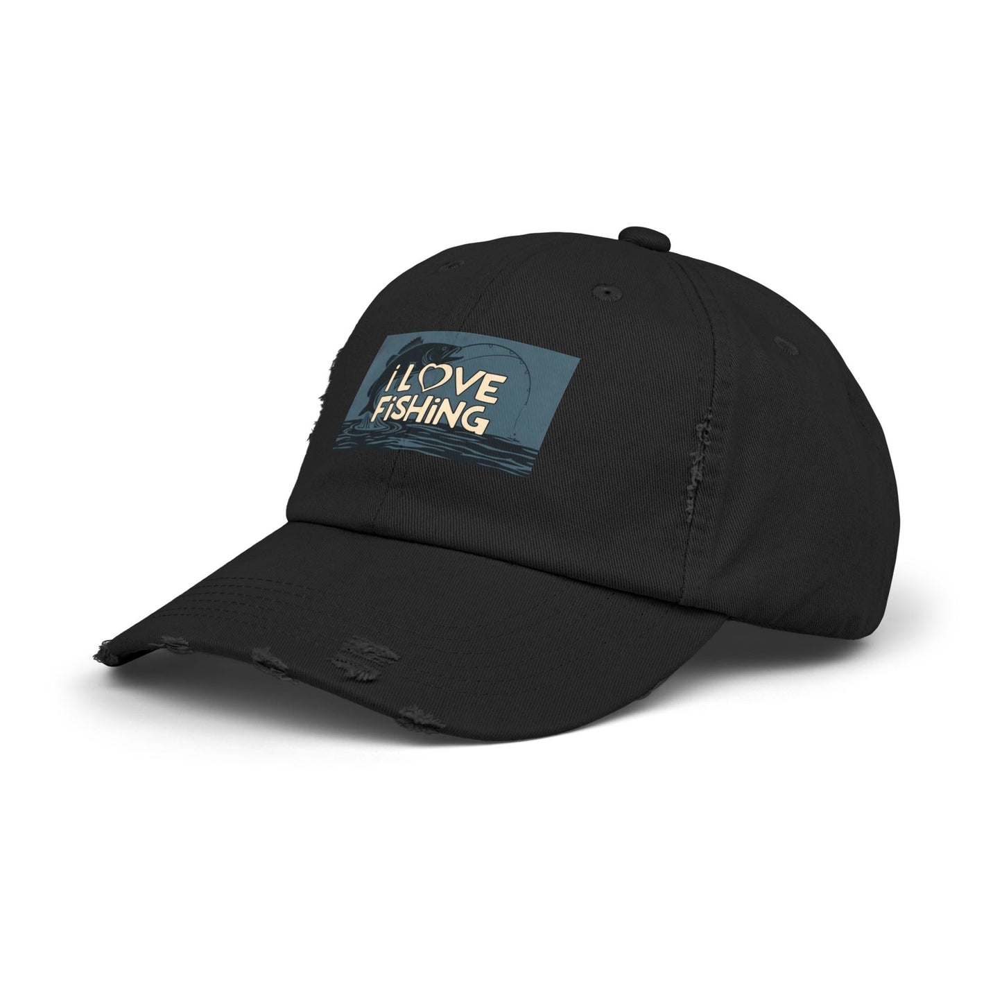 Fishing Lover Distressed Cap - Unisex Fishing Hat, Outdoor Gear, Gift for Anglers, Casual Style, Summer Accessory