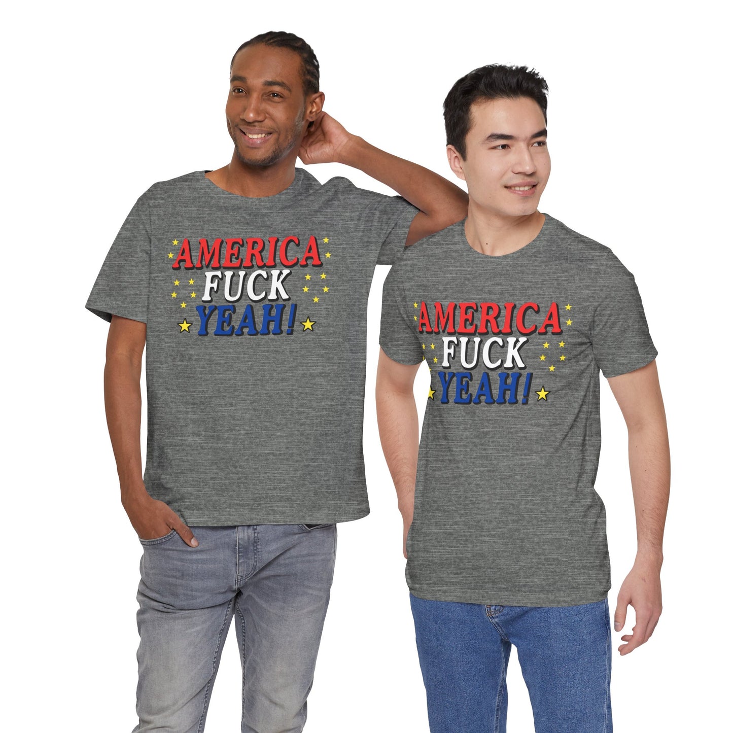 America Fuck Yeah! Unisex Jersey Tee - Patriotic Graphic T-Shirt for Celebrations