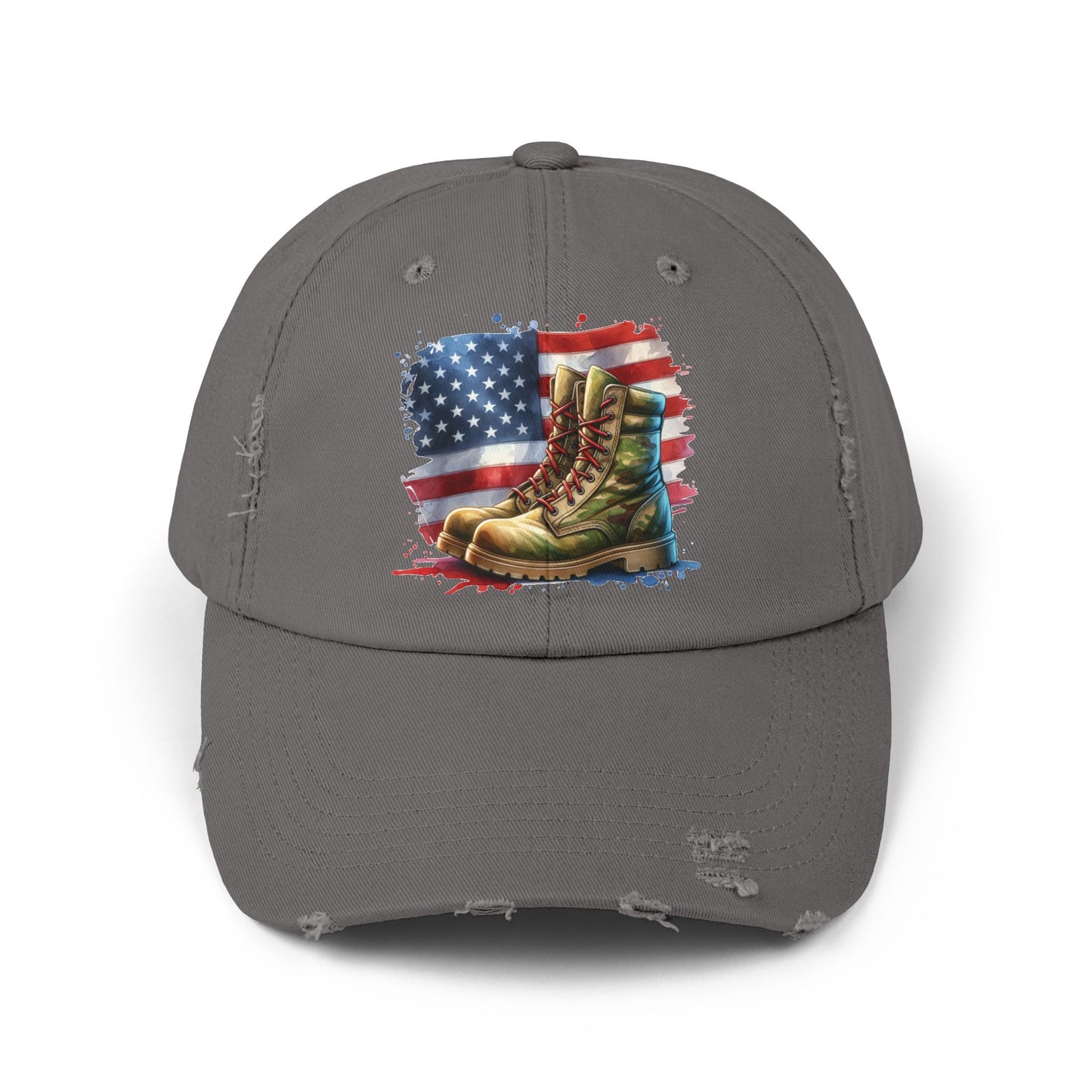 Patriotic Distressed Cap, American Flag Hat, Veteran Appreciation Gift, Casual Outdoor Style, Unisex Fashion Accessory