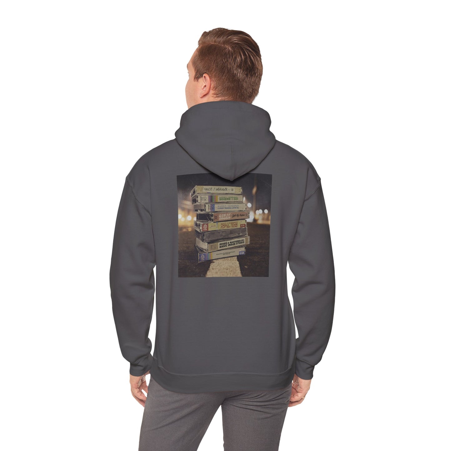 Retro Music Hoodie -INSPIRED BY THE 2 SIDES TO THE TAPE ALBUM - Unisex Heavy Blend™ Sweatshirt with Cassette Design