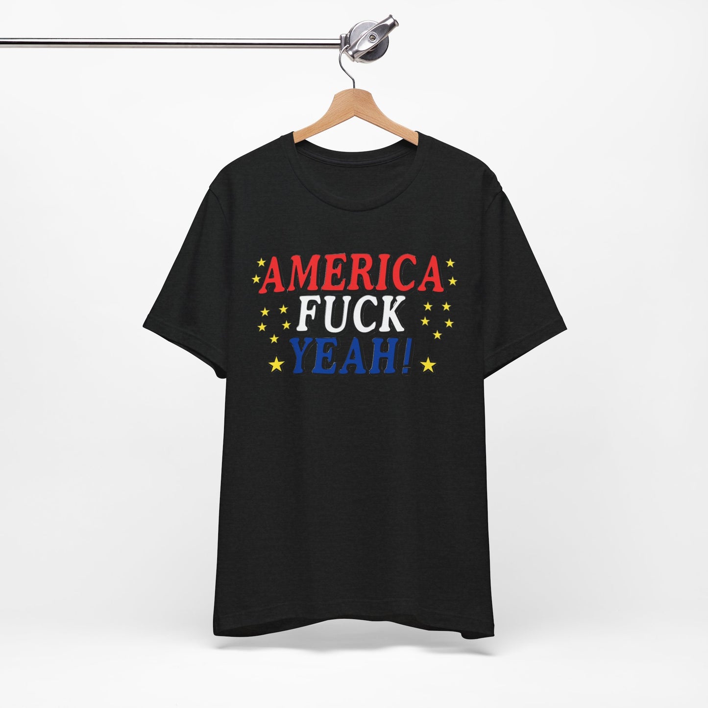 America Fuck Yeah! Unisex Jersey Tee - Patriotic Graphic T-Shirt for Celebrations