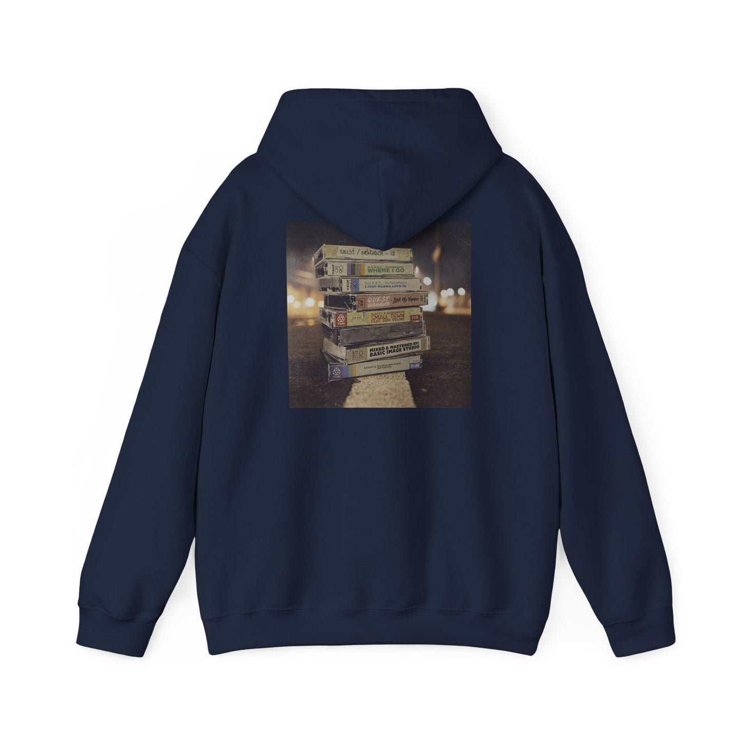 Retro Music Hoodie -INSPIRED BY THE 2 SIDES TO THE TAPE ALBUM - Unisex Heavy Blend™ Sweatshirt with Cassette Design