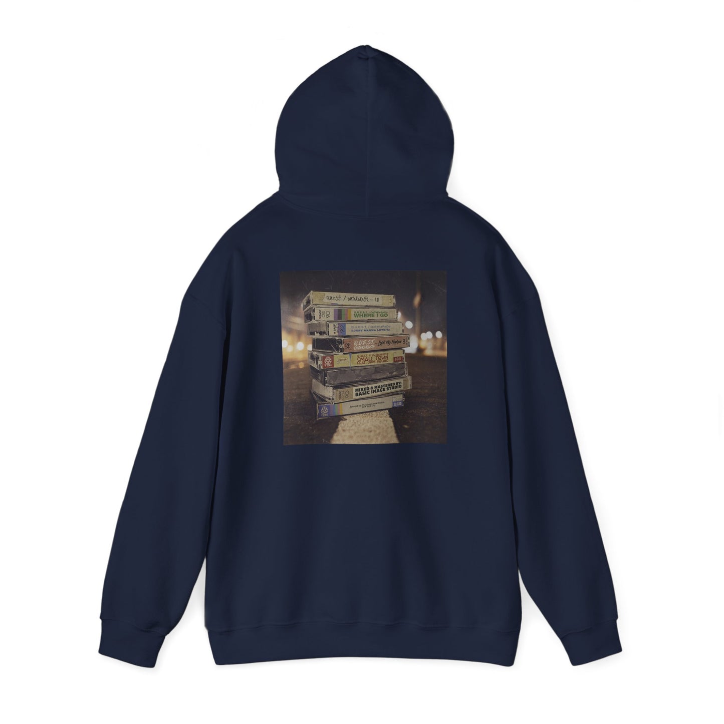 Retro Music Hoodie -INSPIRED BY THE 2 SIDES TO THE TAPE ALBUM - Unisex Heavy Blend™ Sweatshirt with Cassette Design