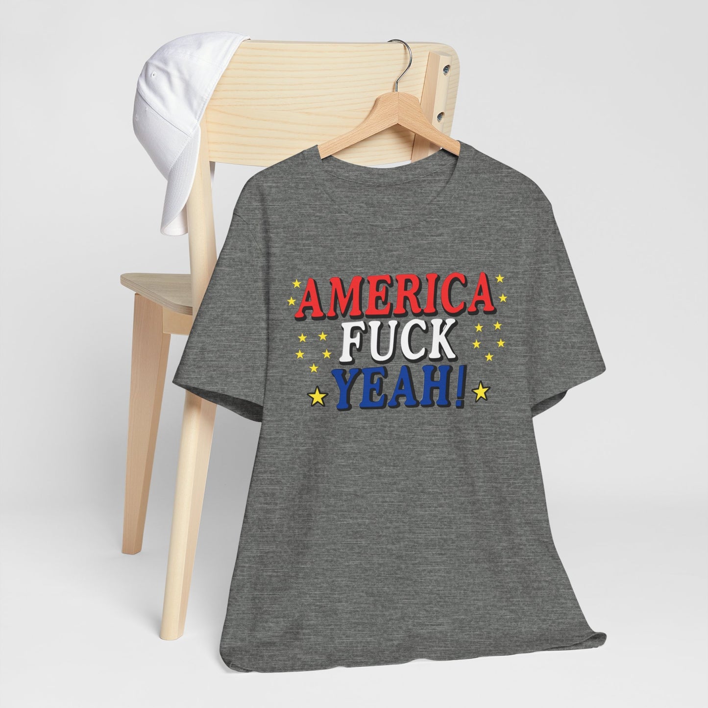 America Fuck Yeah! Unisex Jersey Tee - Patriotic Graphic T-Shirt for Celebrations