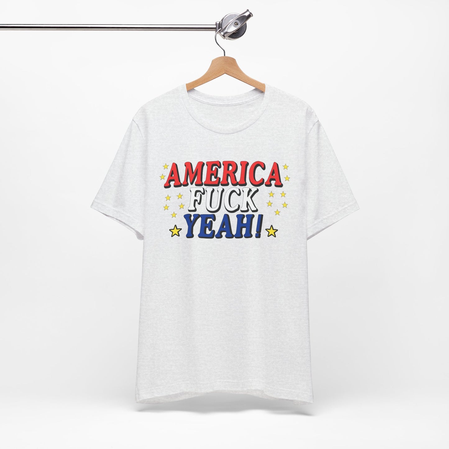 America Fuck Yeah! Unisex Jersey Tee - Patriotic Graphic T-Shirt for Celebrations