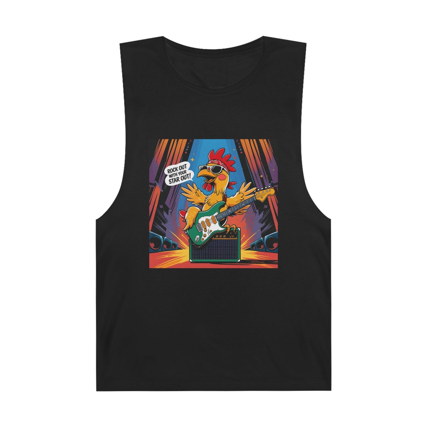 Unisex Rockin' Chicken Tank Top, Funny Music Shirt, Summer Wear, Gift for Musicians, Concert Outfit
