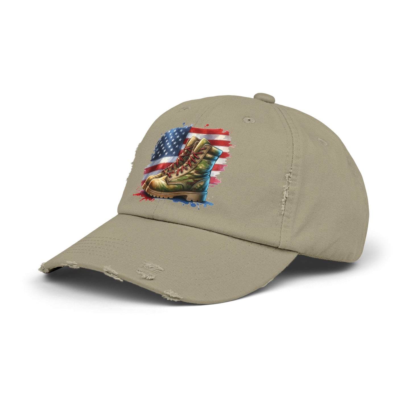 Patriotic Distressed Cap, American Flag Hat, Veteran Appreciation Gift, Casual Outdoor Style, Unisex Fashion Accessory