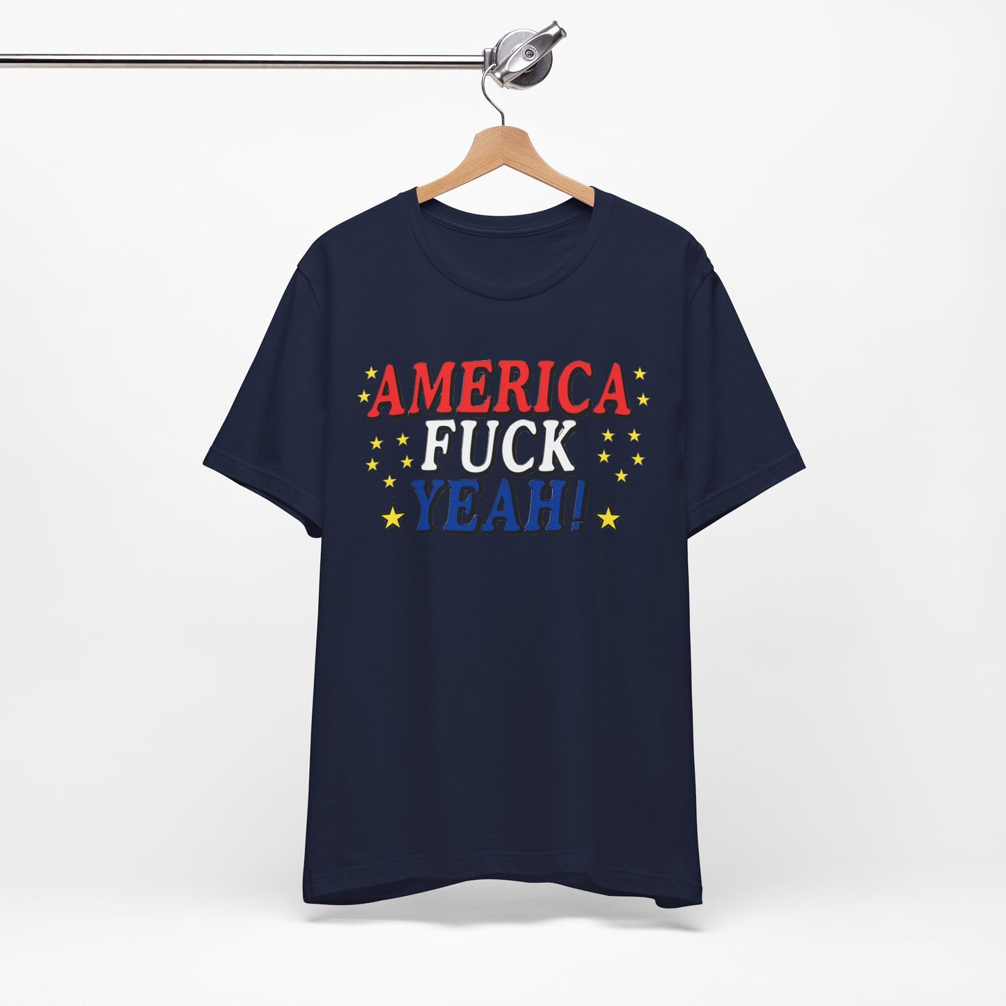 America Fuck Yeah! Unisex Jersey Tee - Patriotic Graphic T-Shirt for Celebrations