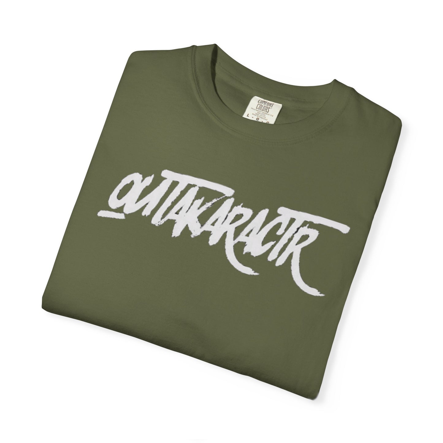 Unisex Garment-Dyed T-Shirt with 'OutaKaRaCtR ' Design - Casual Style for Everyday Wear