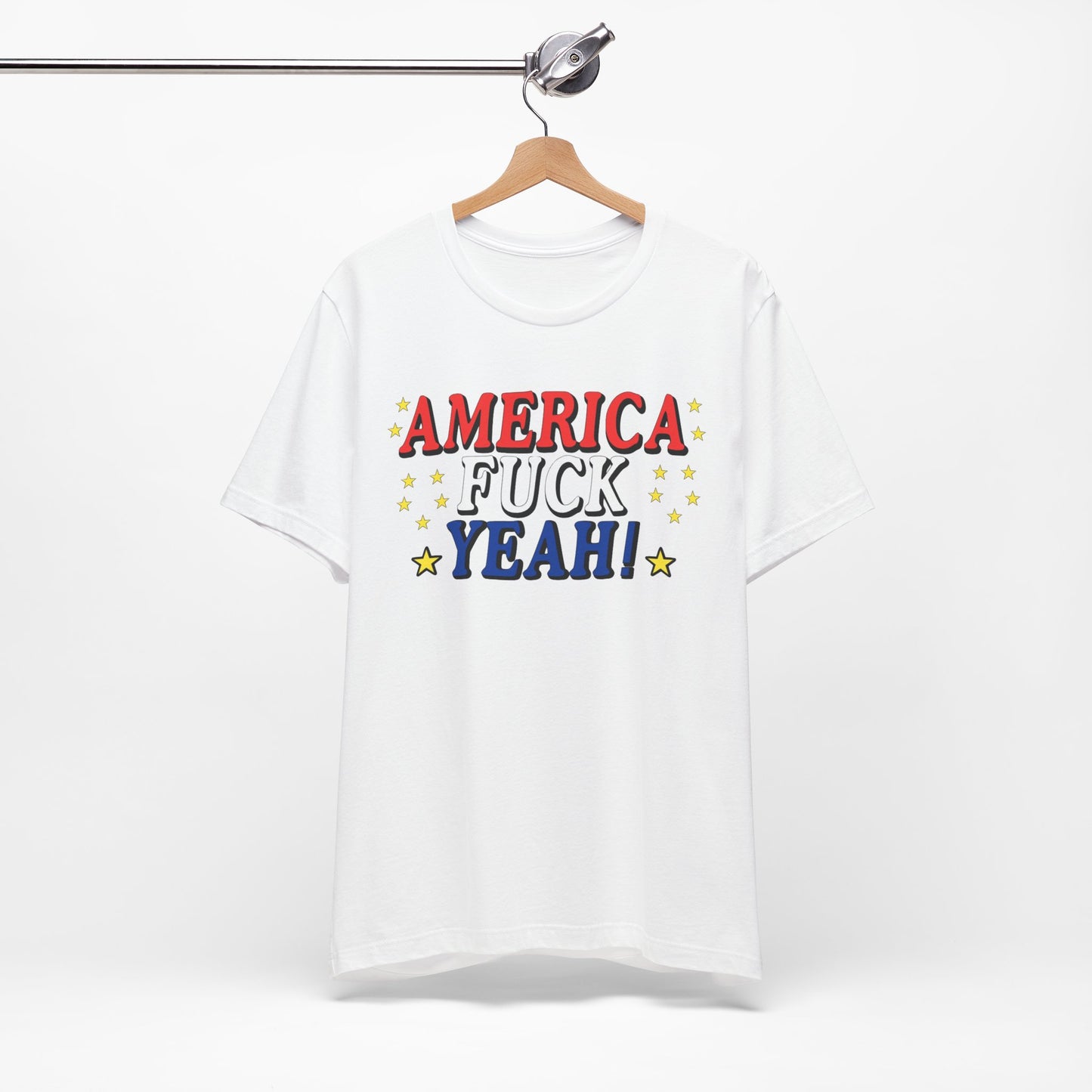 America Fuck Yeah! Unisex Jersey Tee - Patriotic Graphic T-Shirt for Celebrations