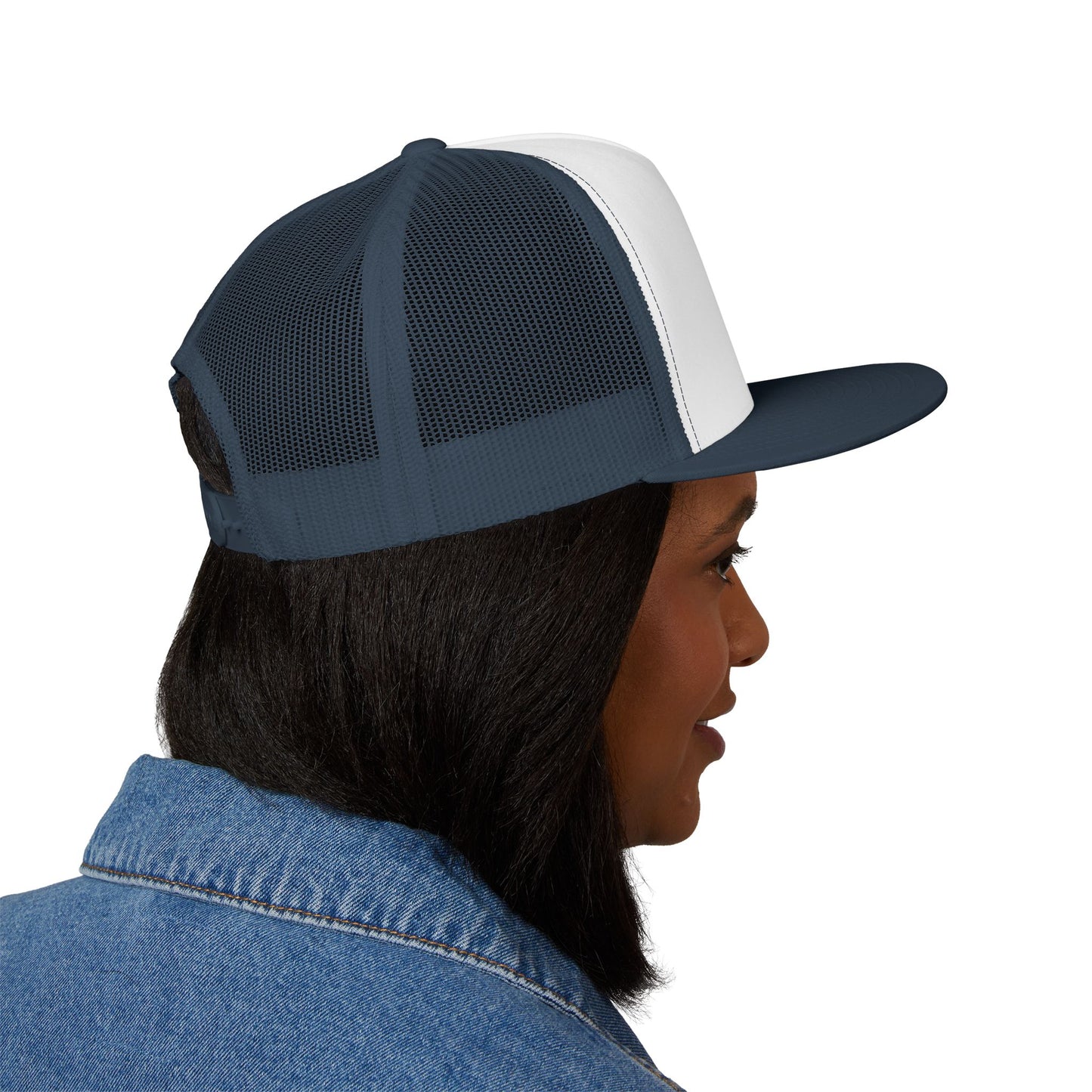 Trendy 5 Panel Trucker Cap - 'Throw Your Hands' Design, Perfect for Festivals, Casual Outings, Unisex Gift, Summer Style
