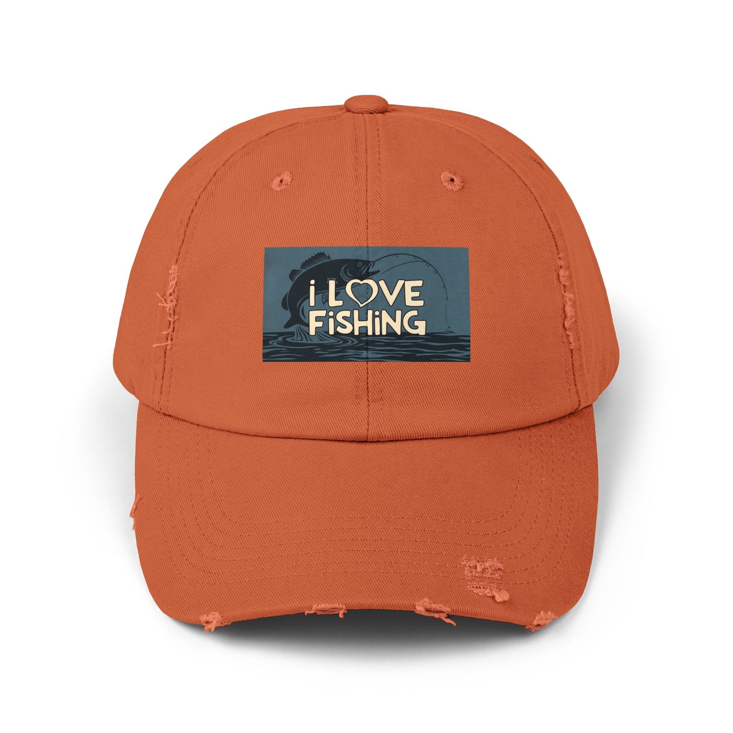 Fishing Lover Distressed Cap - Unisex Fishing Hat, Outdoor Gear, Gift for Anglers, Casual Style, Summer Accessory