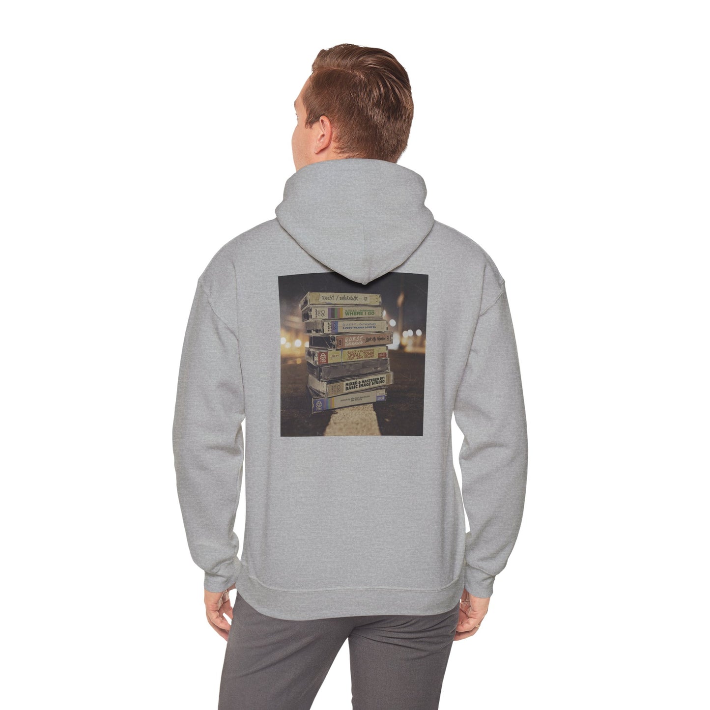 Retro Music Hoodie -INSPIRED BY THE 2 SIDES TO THE TAPE ALBUM - Unisex Heavy Blend™ Sweatshirt with Cassette Design