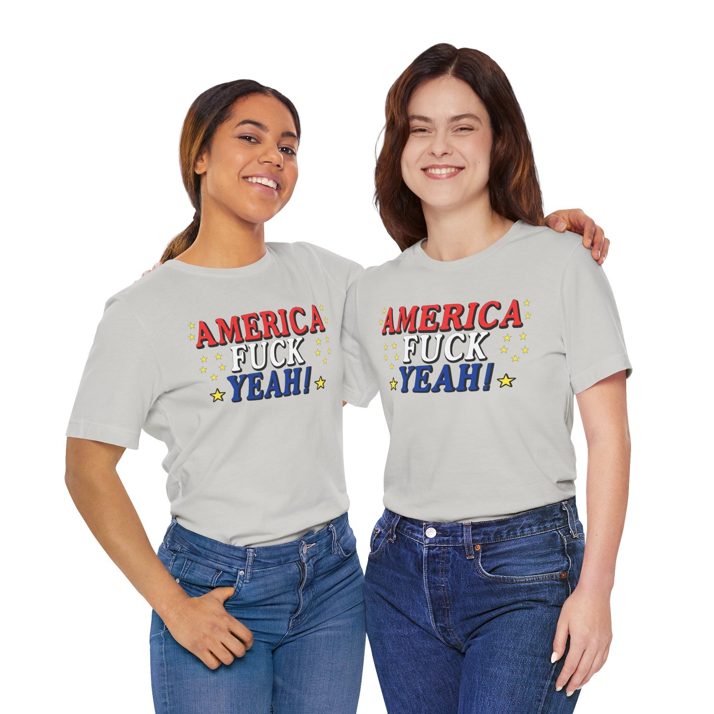 America Fuck Yeah! Unisex Jersey Tee - Patriotic Graphic T-Shirt for Celebrations
