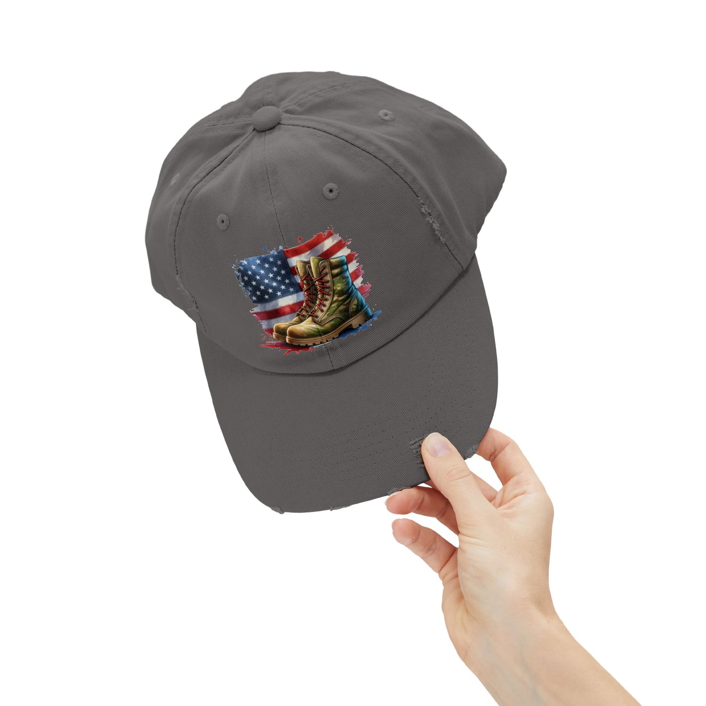 Patriotic Distressed Cap, American Flag Hat, Veteran Appreciation Gift, Casual Outdoor Style, Unisex Fashion Accessory