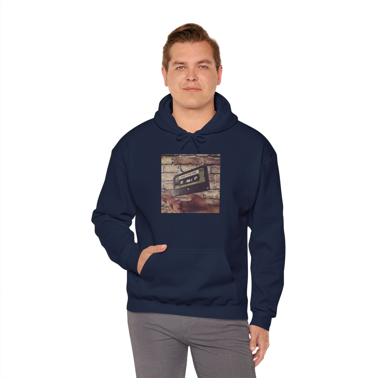 Retro Music Hoodie -INSPIRED BY THE 2 SIDES TO THE TAPE ALBUM - Unisex Heavy Blend™ Sweatshirt with Cassette Design