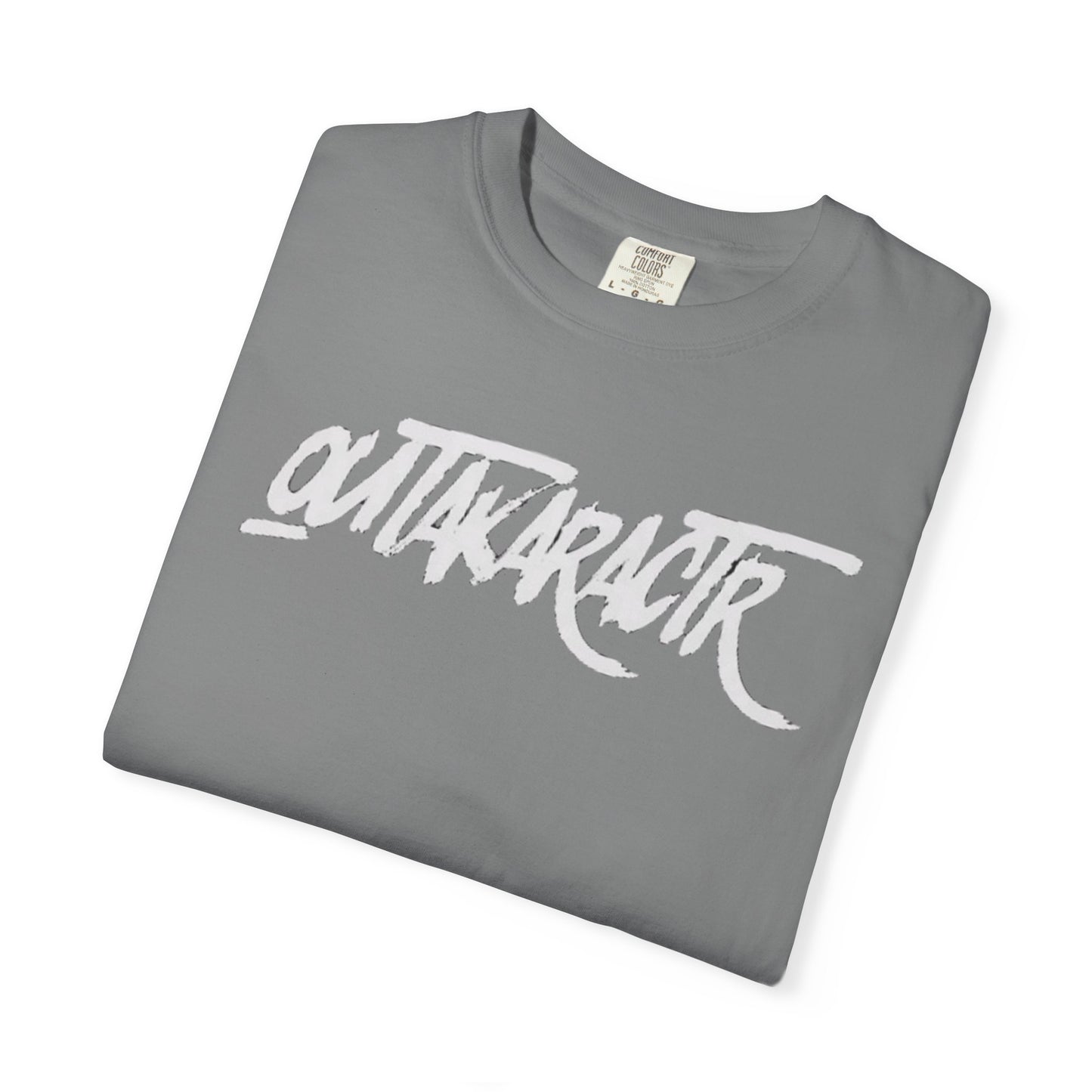 Unisex Garment-Dyed T-Shirt with 'OutaKaRaCtR ' Design - Casual Style for Everyday Wear