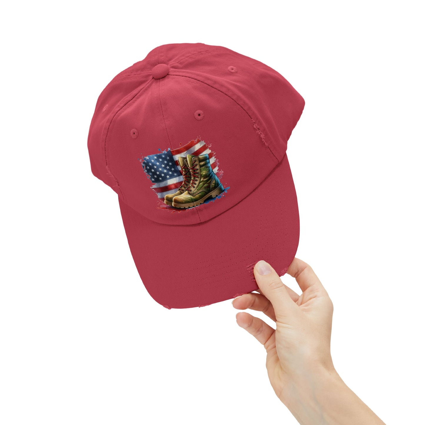 Patriotic Distressed Cap, American Flag Hat, Veteran Appreciation Gift, Casual Outdoor Style, Unisex Fashion Accessory