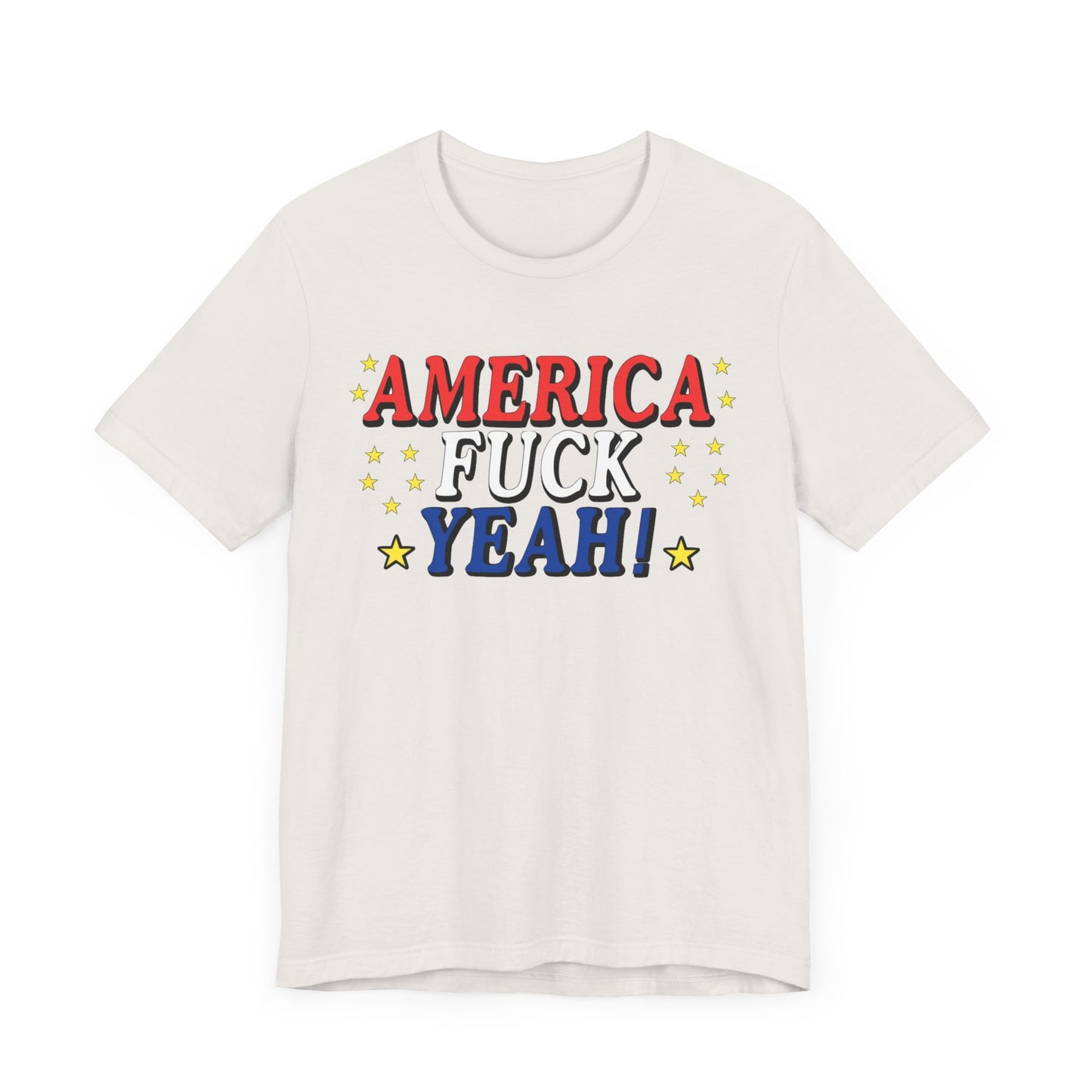 America Fuck Yeah! Unisex Jersey Tee - Patriotic Graphic T-Shirt for Celebrations