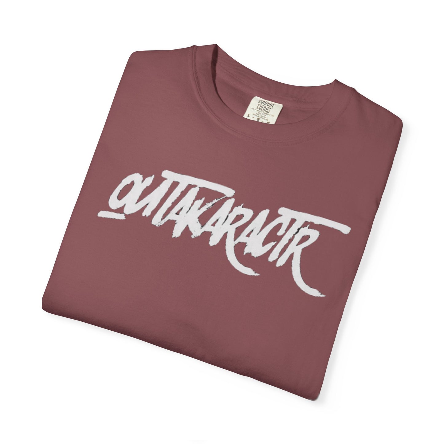 Unisex Garment-Dyed T-Shirt with 'OutaKaRaCtR ' Design - Casual Style for Everyday Wear