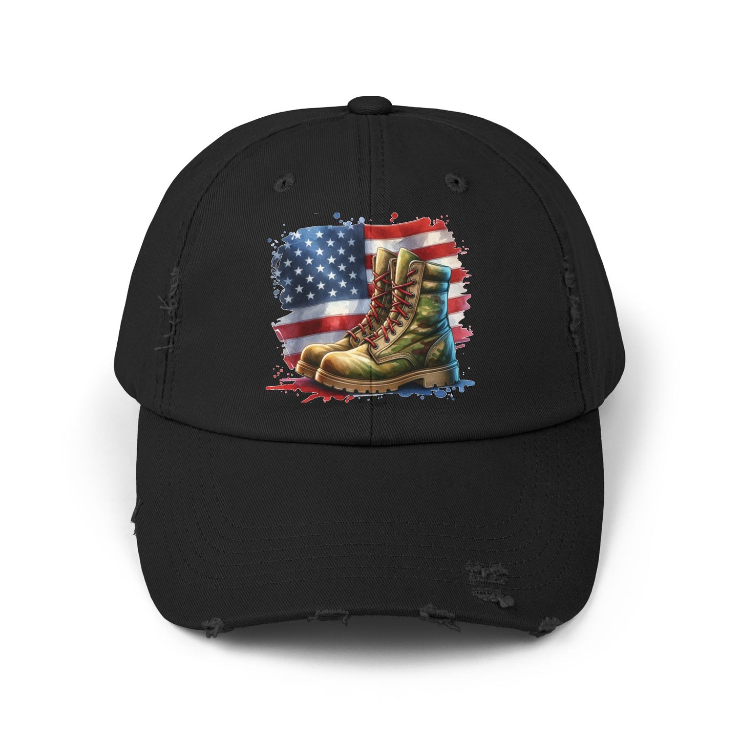 Patriotic Distressed Cap, American Flag Hat, Veteran Appreciation Gift, Casual Outdoor Style, Unisex Fashion Accessory