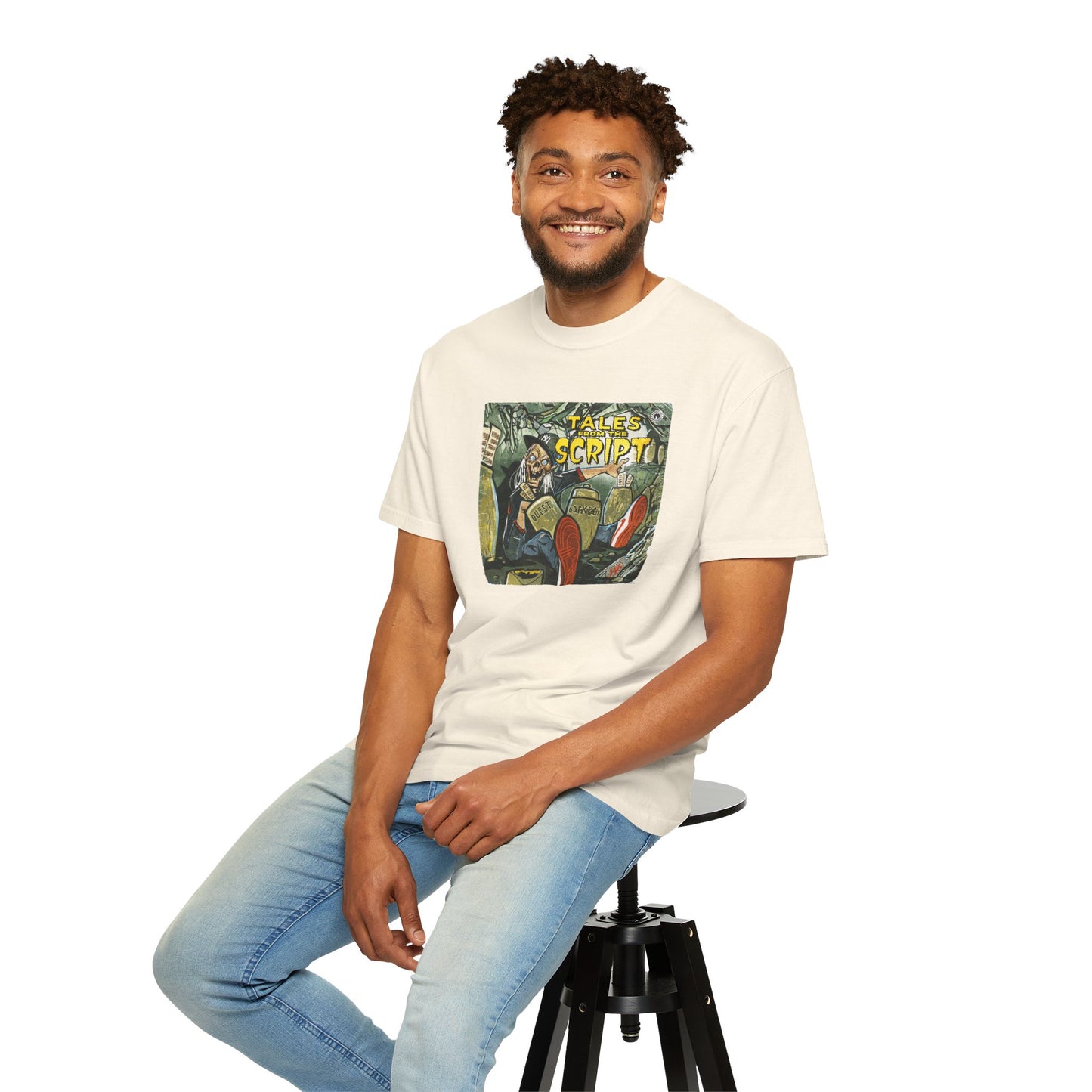 Cool Graphic T-Shirt - 'Tales from the Script' Album Inspired Design - Perfect for Comic and Horror Fans