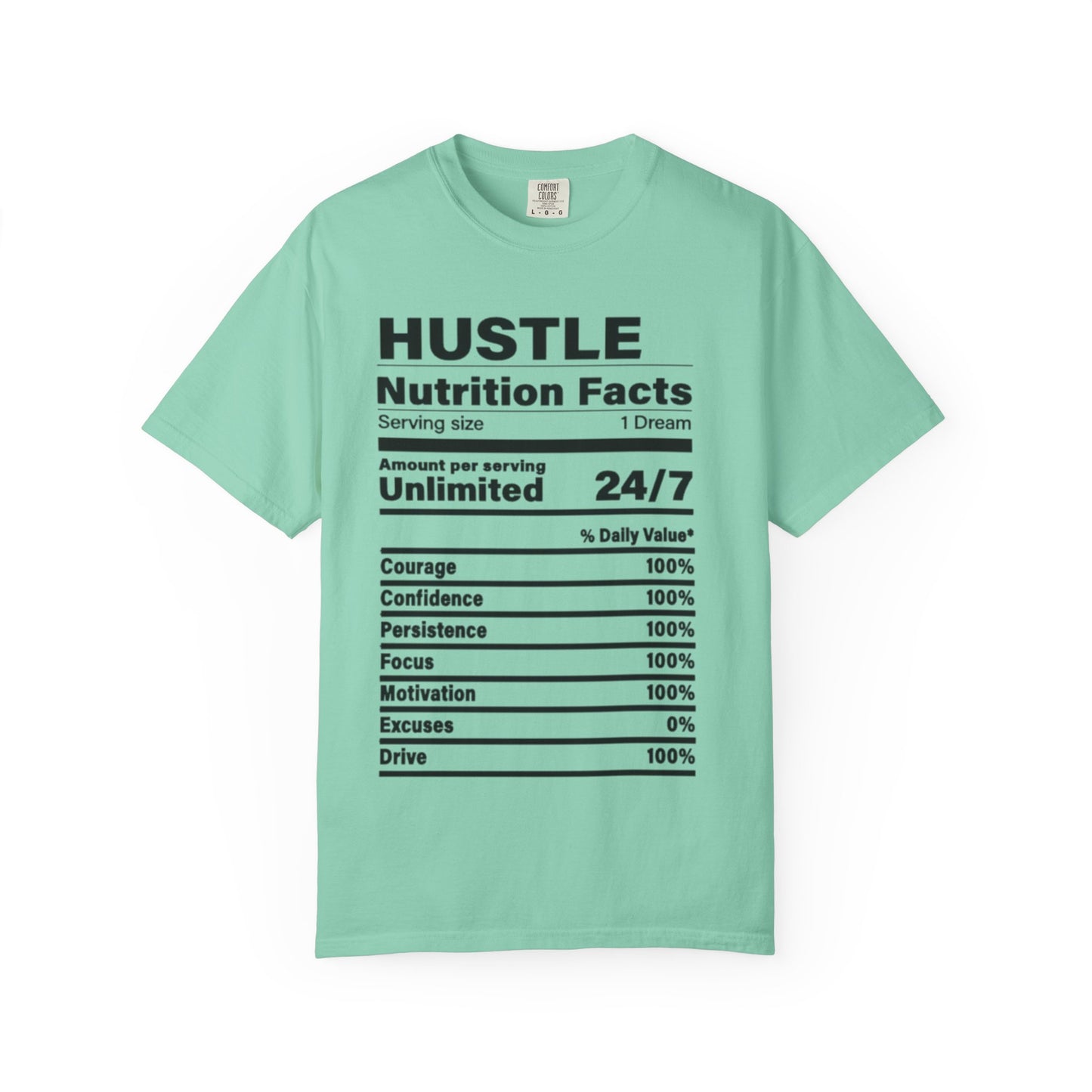 Hustle Nutrition Facts T-Shirt, Unisex Motivational Tee, Fitness Gift, Dreamer Apparel, Inspirational Casual Wear