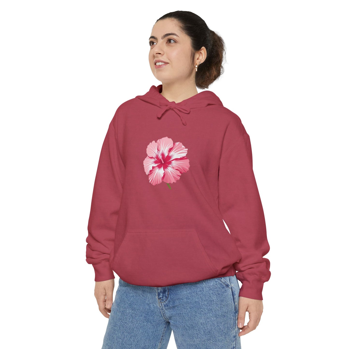 Vibrant Floral Hoodie - Unisex Garment-Dyed Sweatshirt, Cozy Casualwear, Perfect Gift for Spring/Summer, Beach Vibes, Relaxed Style