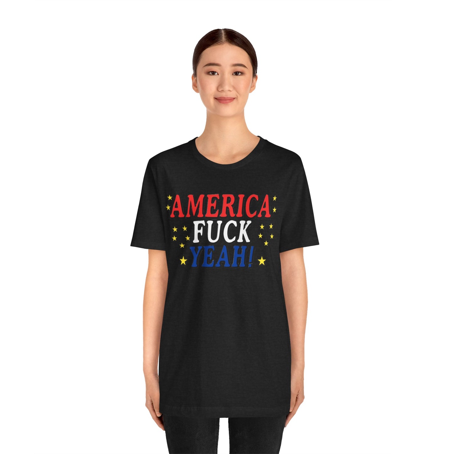 America Fuck Yeah! Unisex Jersey Tee - Patriotic Graphic T-Shirt for Celebrations
