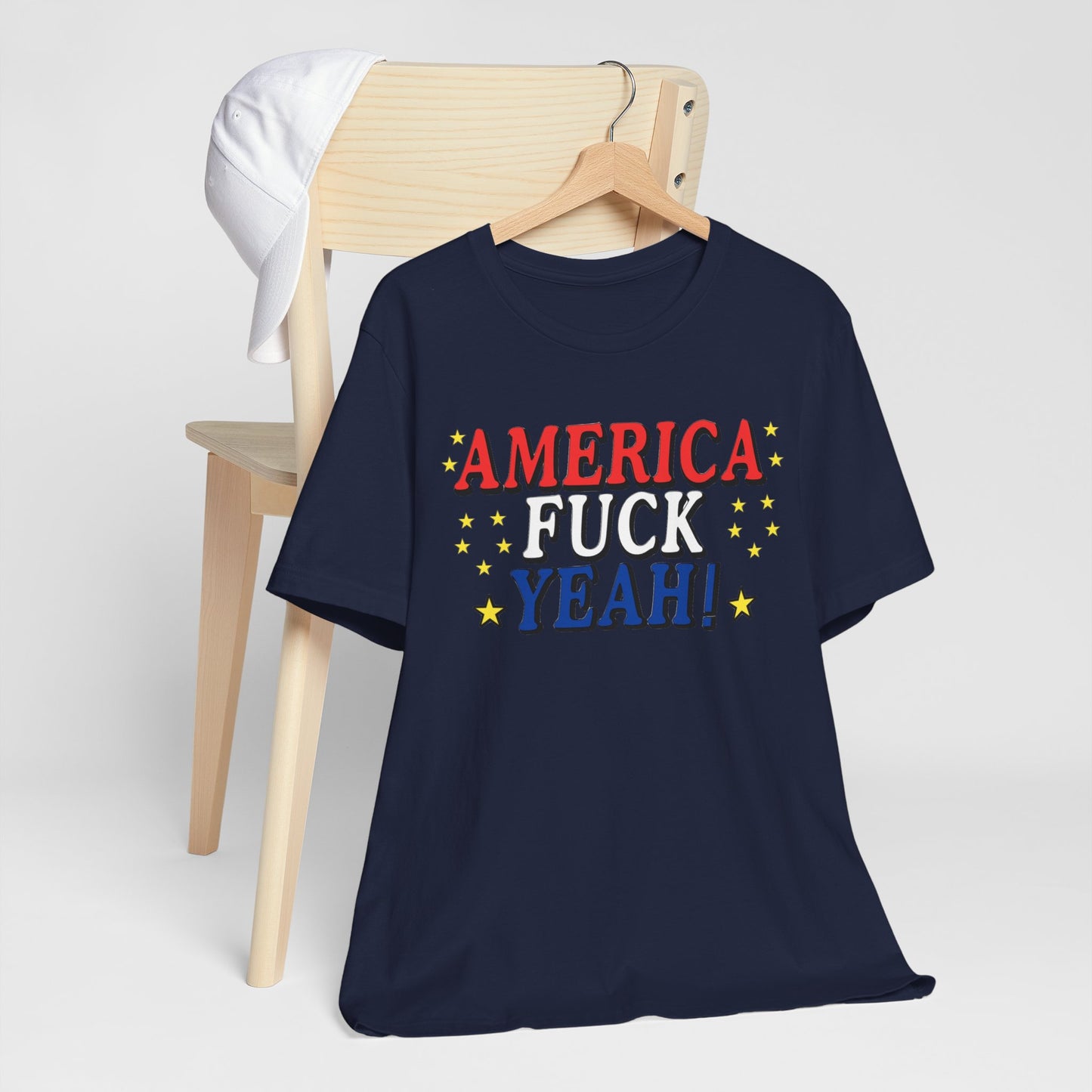 America Fuck Yeah! Unisex Jersey Tee - Patriotic Graphic T-Shirt for Celebrations