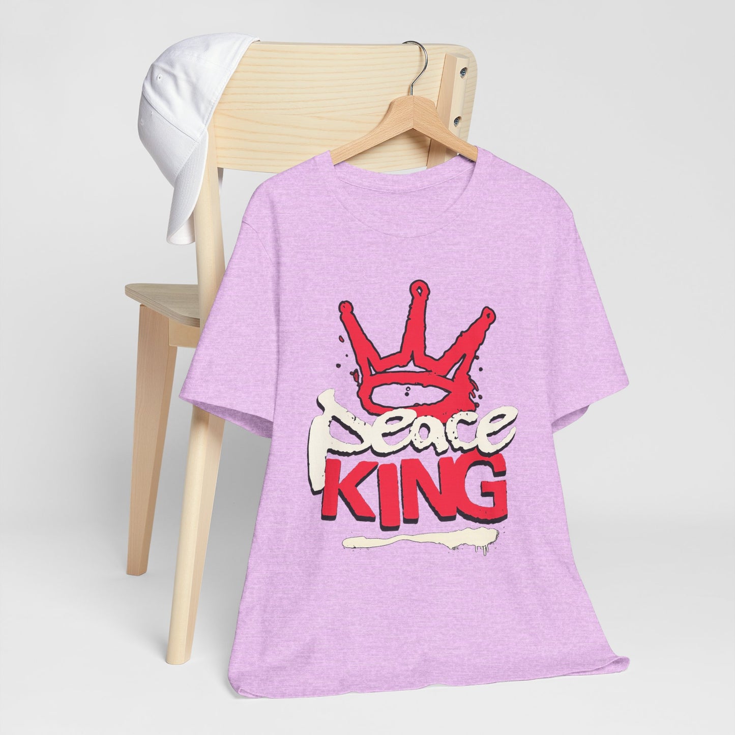 Peace King T-Shirt — Streetwear Graphic Tee with Red Crown Design