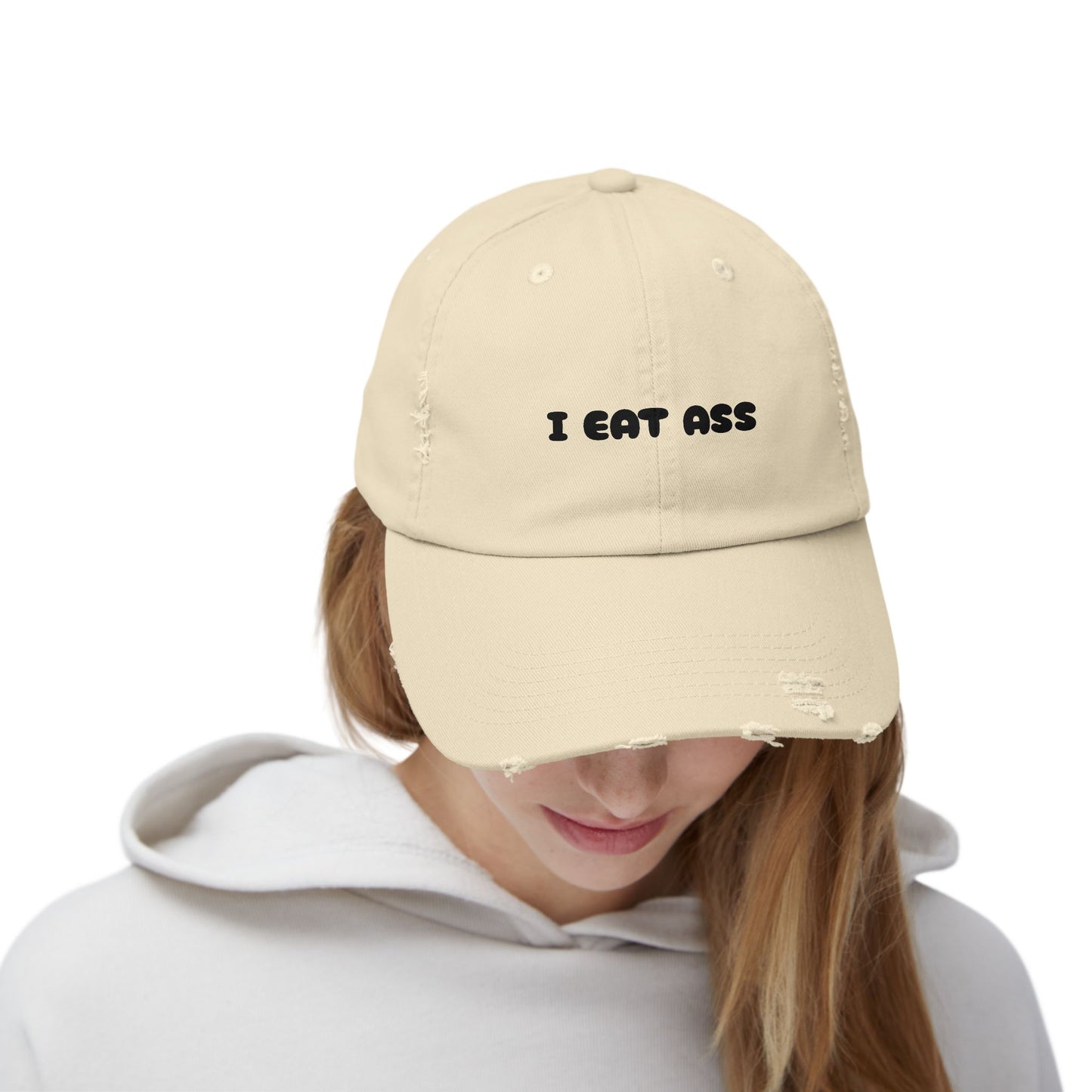 Playful Distressed Cap for Casual Vibes, Gift for Friends, Fun Fashion Accessory, Unisex Hat for Festivals, Quirky Apparel