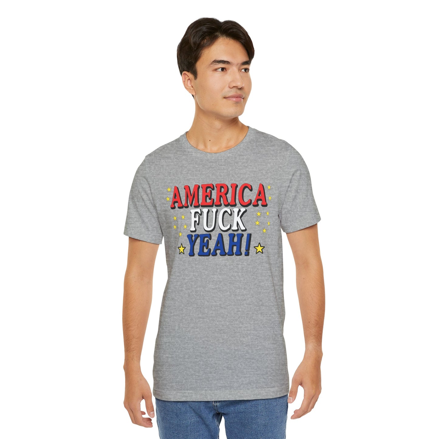 America Fuck Yeah! Unisex Jersey Tee - Patriotic Graphic T-Shirt for Celebrations